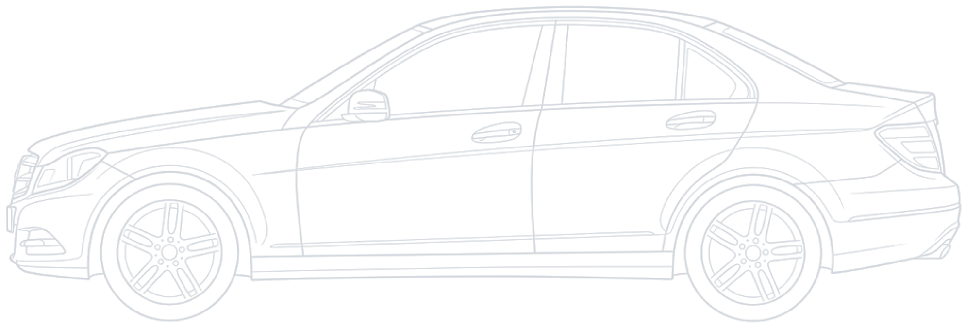 Plano de perfil de un Mercedes-Benz Clase C W204
